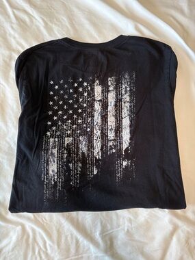 Grunt Style 1776 Patriotic Long Sleeve Shirt XXL Black White Flag EUC